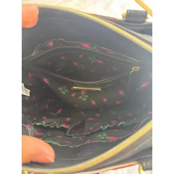 Betsey Johnson Pink Super Bow Hummbingbird Floral Satchel Floral Girly - Picture 7 of 8